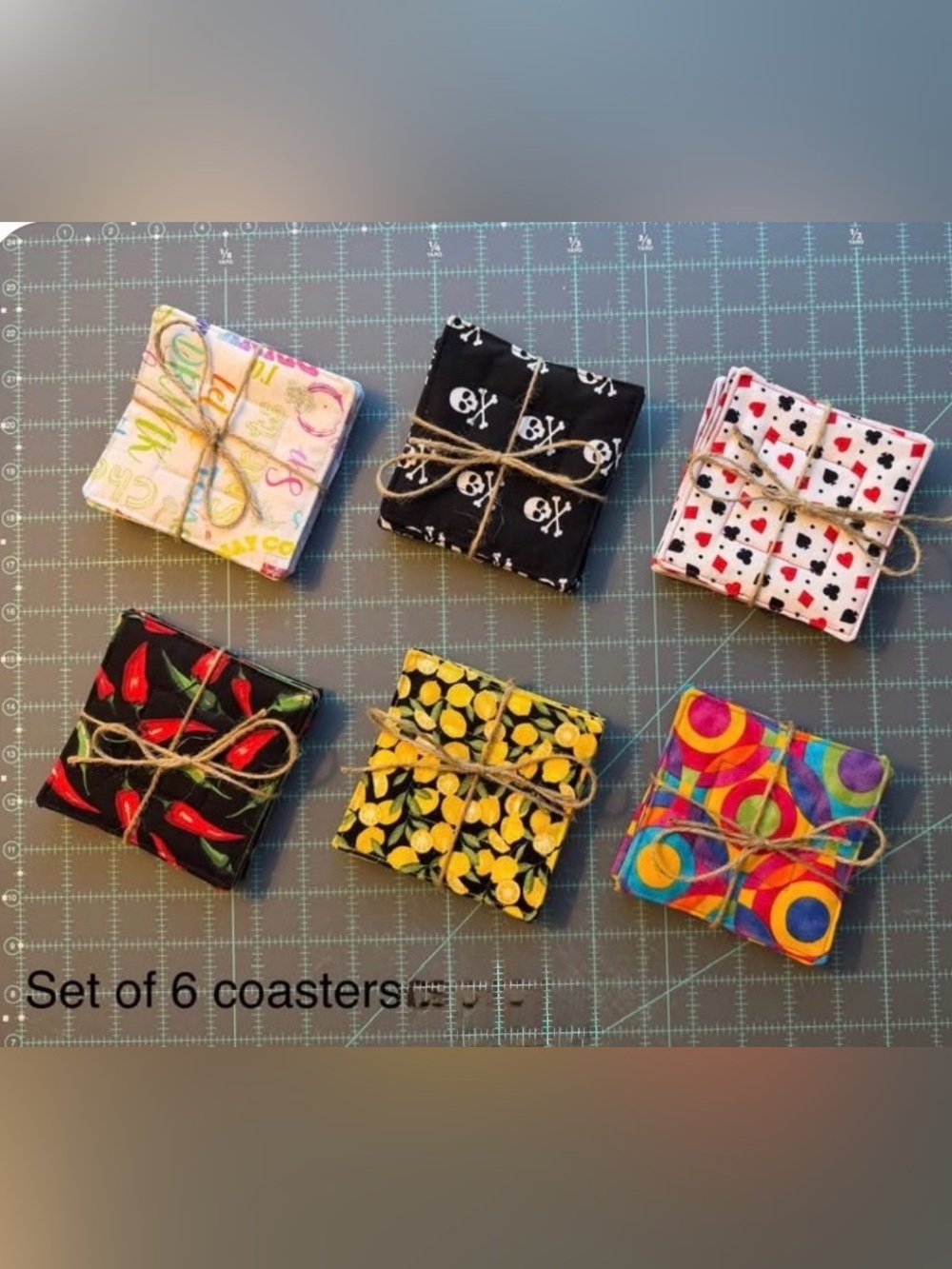 Handmade Yellow Fabric Coasters - Home Party Supplies
